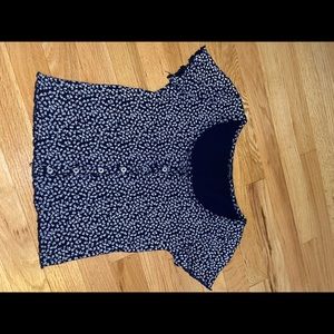 Brandy Melville Zelly Navy Blue top with White Flowers